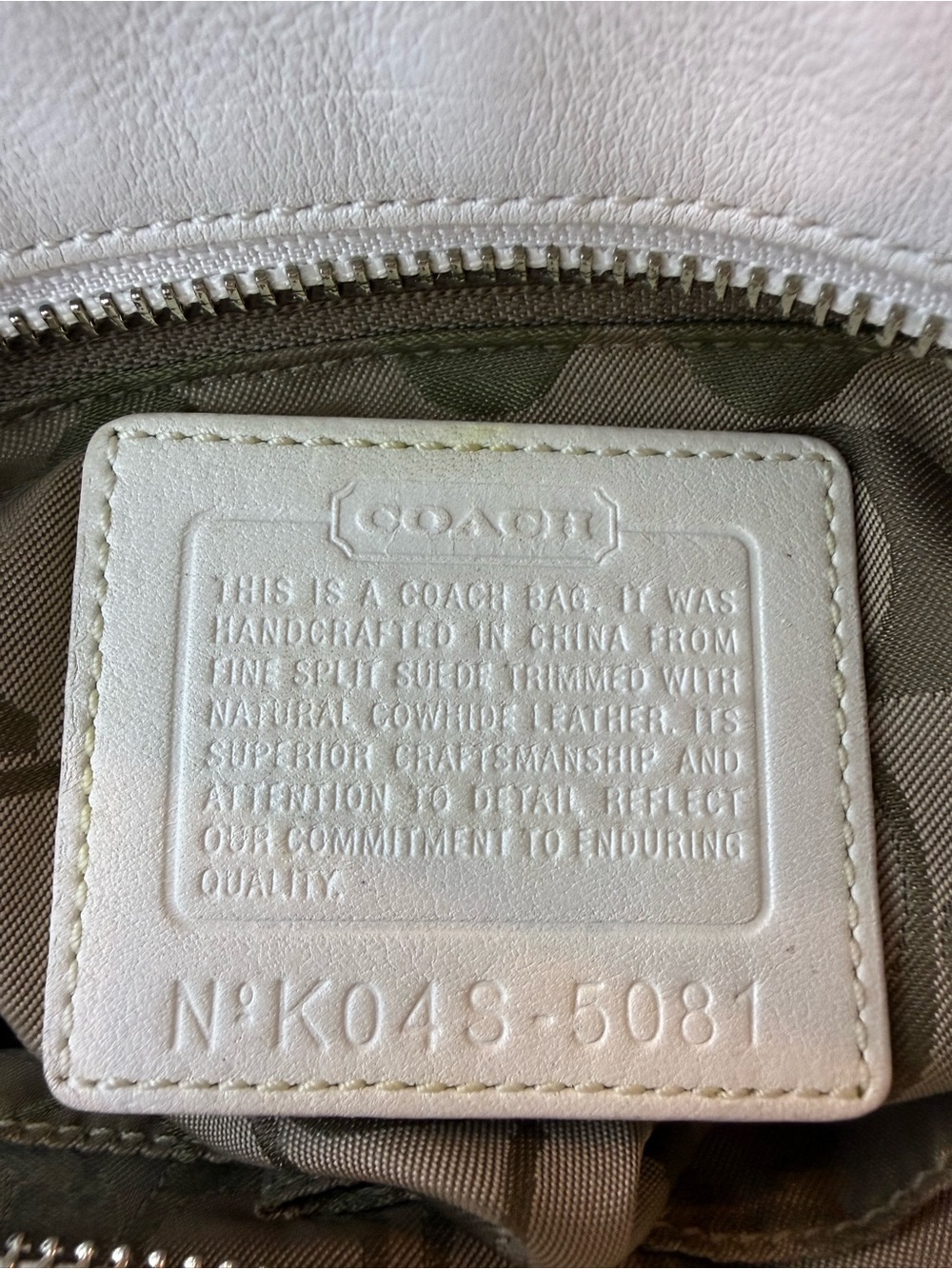 ULTRA RARE! Coach (2004) Hamptons Suede Carryall Satchel- Matcha/White - Picture 5 of 9